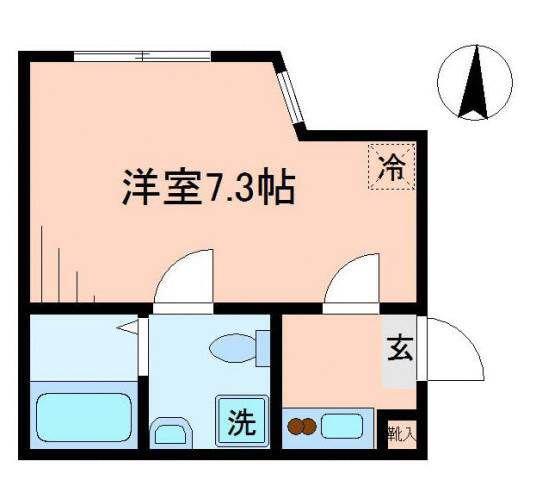 ワイスクエア(1K/2階)の間取り写真
