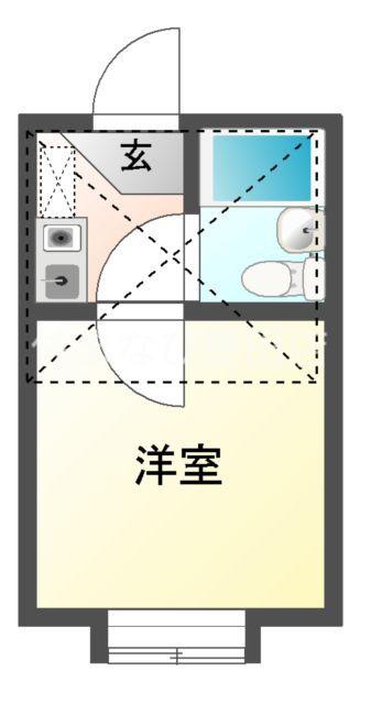 シャンポール明和(1K/2階)の間取り写真