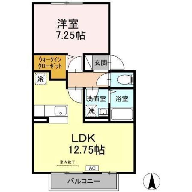 ルモンド長淵(1LDK/2階)の間取り写真