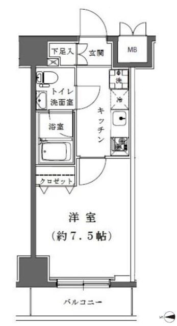 RISING PLACE浅草五番館(1K/6階)の間取り写真