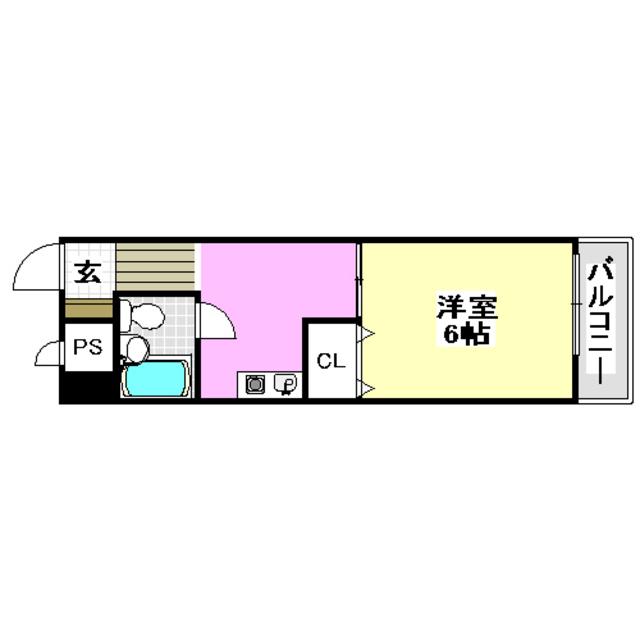 千里丘アベニュー(1K/3階)の間取り写真