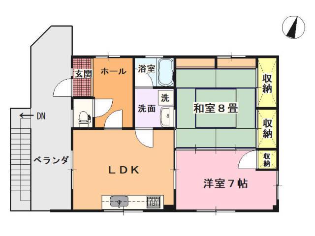 ウィズ・ユー(2LDK/3階)の間取り写真