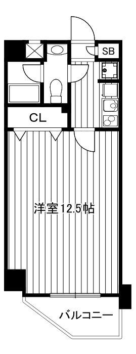 HF下赤塚レジデンス(1K/3階)の間取り写真