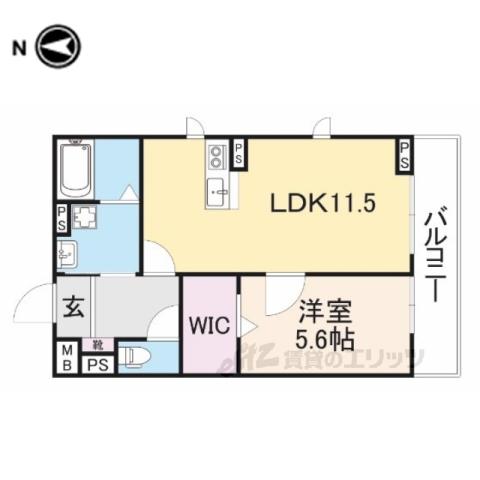 ALBERO京都椥辻(1LDK/3階)の間取り写真