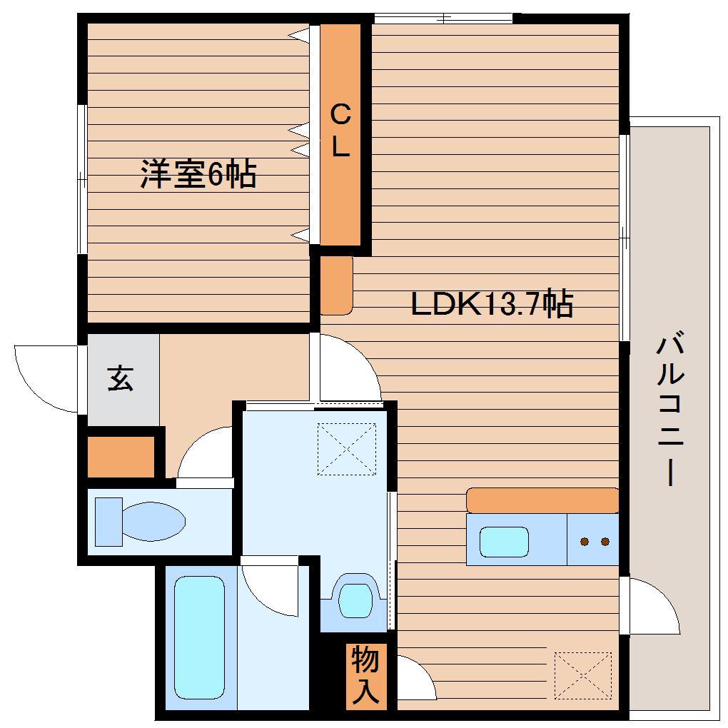 コンフィアンサ(1LDK/6階)の間取り写真