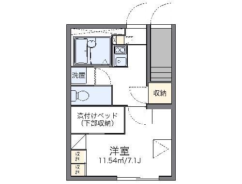 レオパレスヴィラ中村公園(1K/1階)の間取り写真