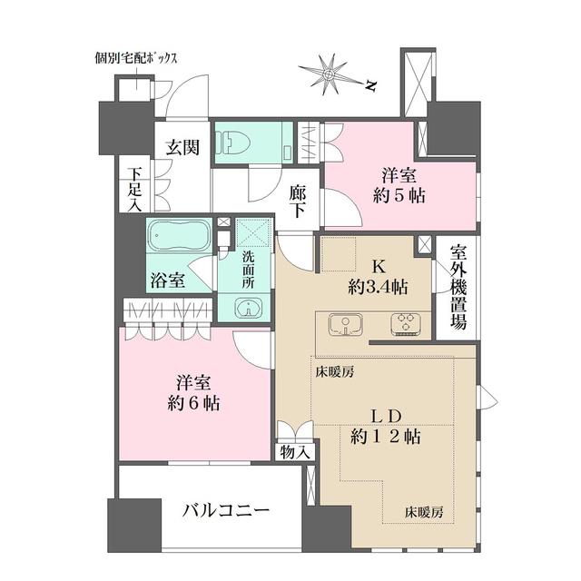 ザ・パークハウス大阪梅田タワー(2LDK/4階)の間取り写真