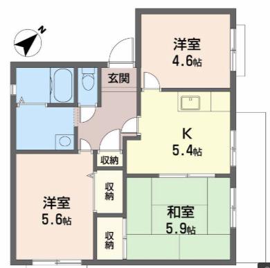 ブランヴェール東助松(3K/1階)の間取り写真