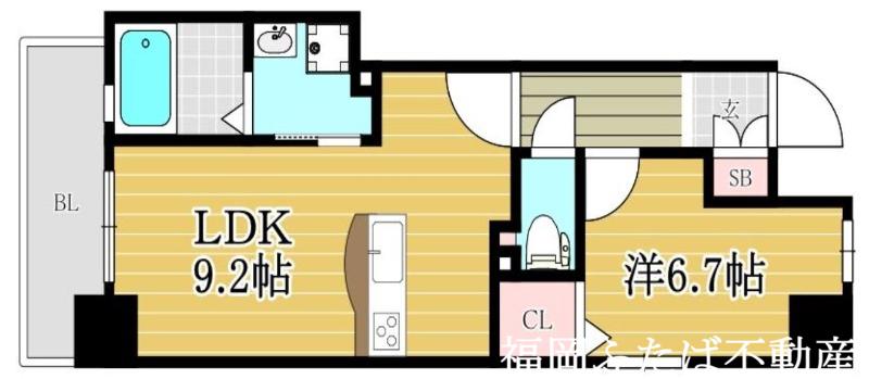 プレジールTJ(1LDK/9階)の間取り写真