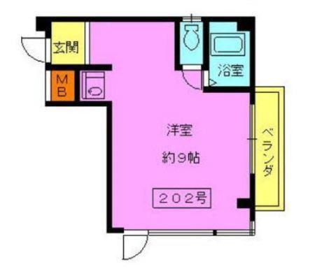 扇マンション錦(ワンルーム/2階)の間取り写真