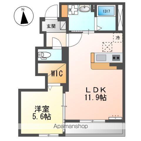 シャンペトル(1LDK/1階)の間取り写真