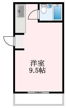 本松葉ビル(ワンルーム/2階)の間取り写真