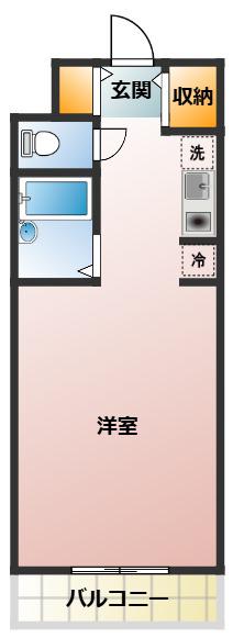 ドミールタカツ(1K/3階)の間取り写真