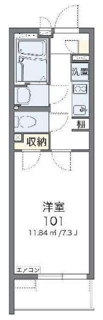 クレイノプラディア(1K/3階)の間取り写真