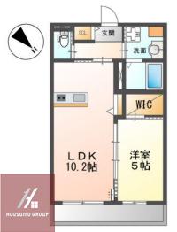 スウィートテラス ルリエ(1LDK/2階)の間取り写真