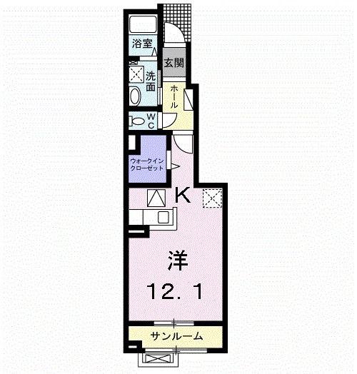 シエロ アズール(1K/1階)の間取り写真