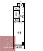 江坂ニュー白百合(1K/8階)の間取り写真