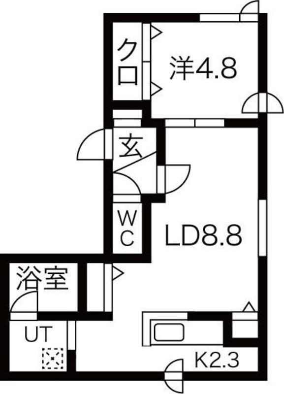 SENSAI 本通(1LDK/3階)の間取り写真