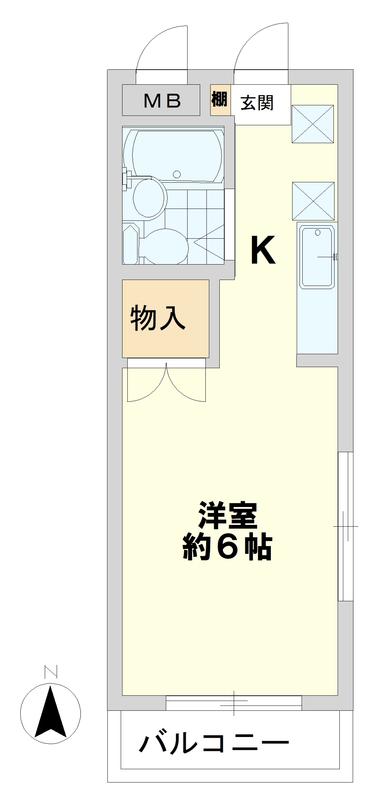 シャーリーハイツ(1K/3階)の間取り写真