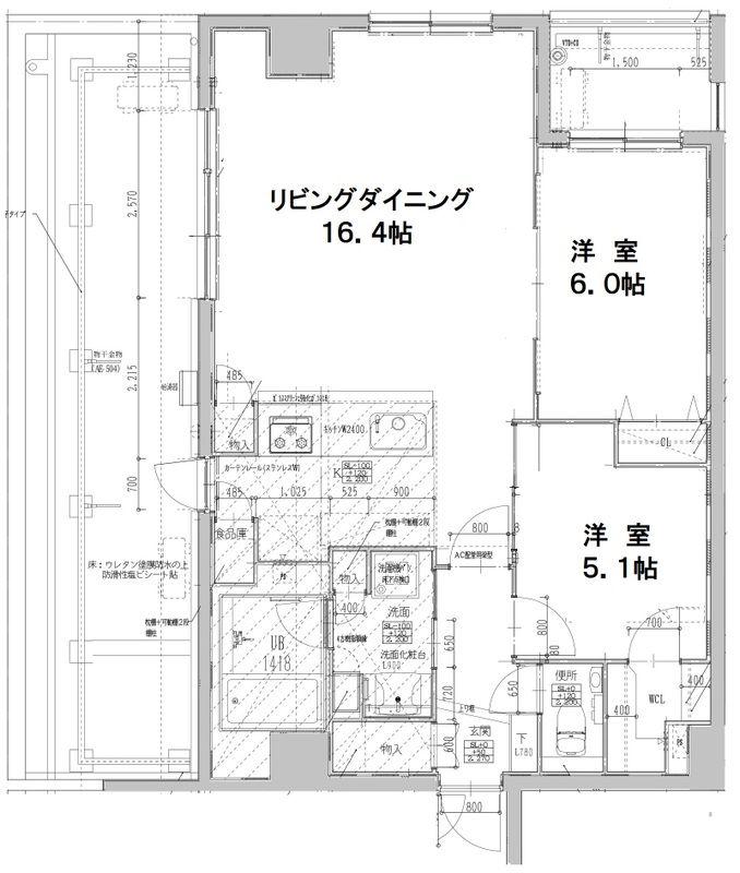 プライマル福岡平尾(2LDK/4階)の間取り写真