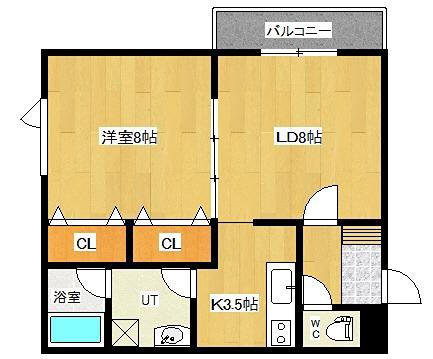ラピュタルマン(1LDK/1階)の間取り写真
