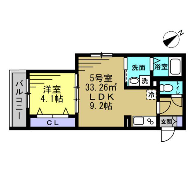 HD南柏(1LDK/1階)の間取り写真