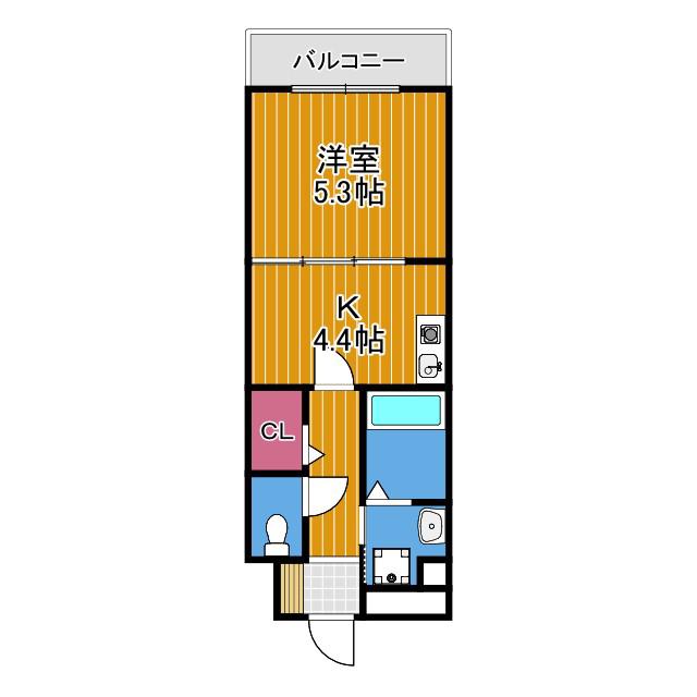 アベニュー岡(1K/2階)の間取り写真