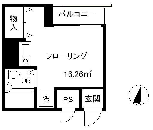 カーサダルテ(ワンルーム/2階)の間取り写真