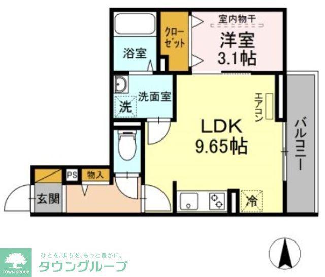 CASA MIA(1LDK/2階)の間取り写真