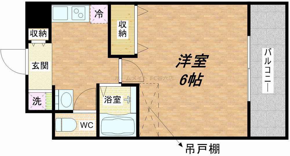 ラナップスクエア大阪城西(1K/6階)の間取り写真