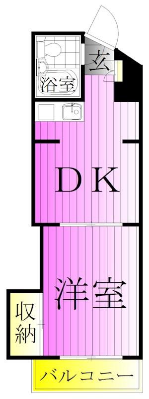 リバーパーク桜木(1DK/9階)の間取り写真