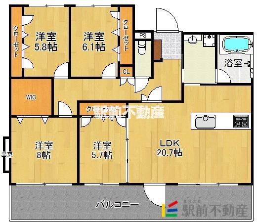 プリマヴェーラ花の木(4LDK/1階)の間取り写真