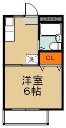 ローズガーデン(1K/2階)の間取り写真