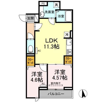 グラナーデ目白御留山(2LDK/3階)の間取り写真