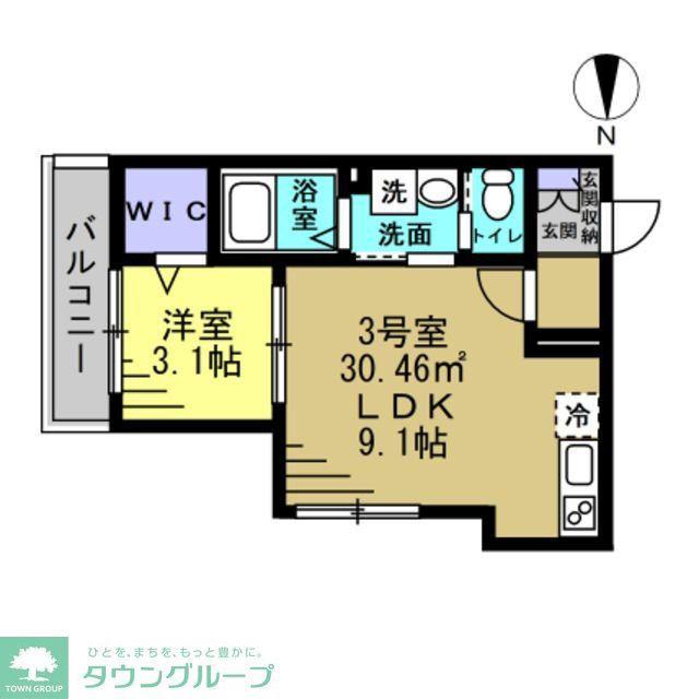 SOURIRE馬橋(1LDK/2階)の間取り写真