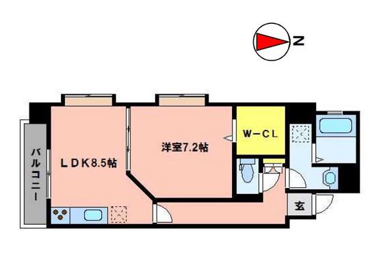 ジュビリーS(1LDK/6階)の間取り写真