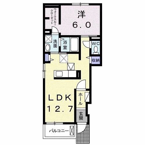 レザンド・フレーズI(1LDK/1階)の間取り写真