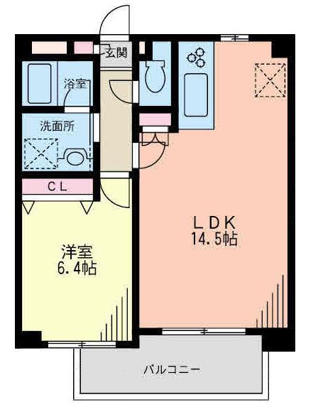PIECEESTATE日吉本町(1LDK/1階)の間取り写真