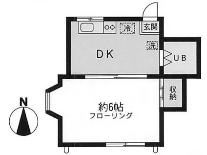 リンデンハイム(1DK/3階)の間取り写真