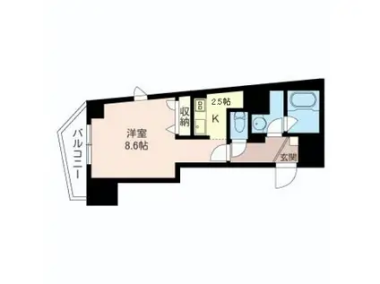 TSビル(1K/2階)の間取り写真