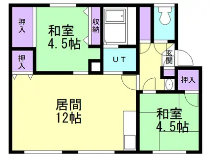 イストワール C棟(2LDK/2階)の間取り写真