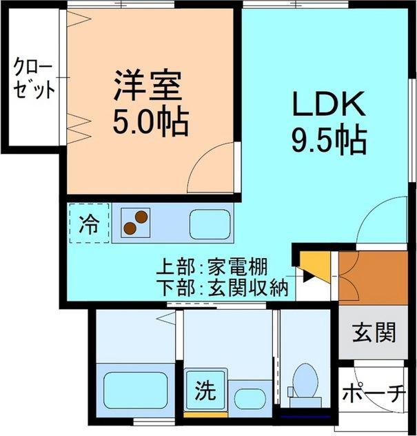 BRIGHTER DAY(1LDK/1階)の間取り写真