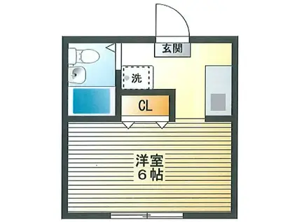 E-NET哲学堂(1K/2階)の間取り写真