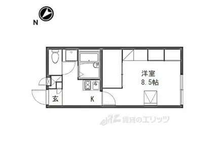 レオパレスヒガシノナミ(1K/2階)の間取り写真
