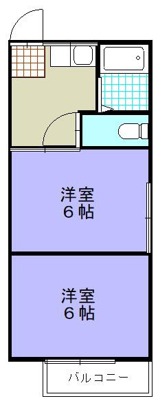 STハイツ中の橋(2K/2階)の間取り写真