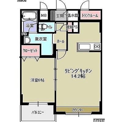 グランドベル(1LDK/3階)の間取り写真