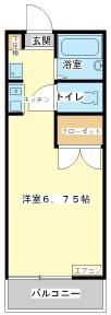 ハミング玉手(ワンルーム/2階)の間取り写真