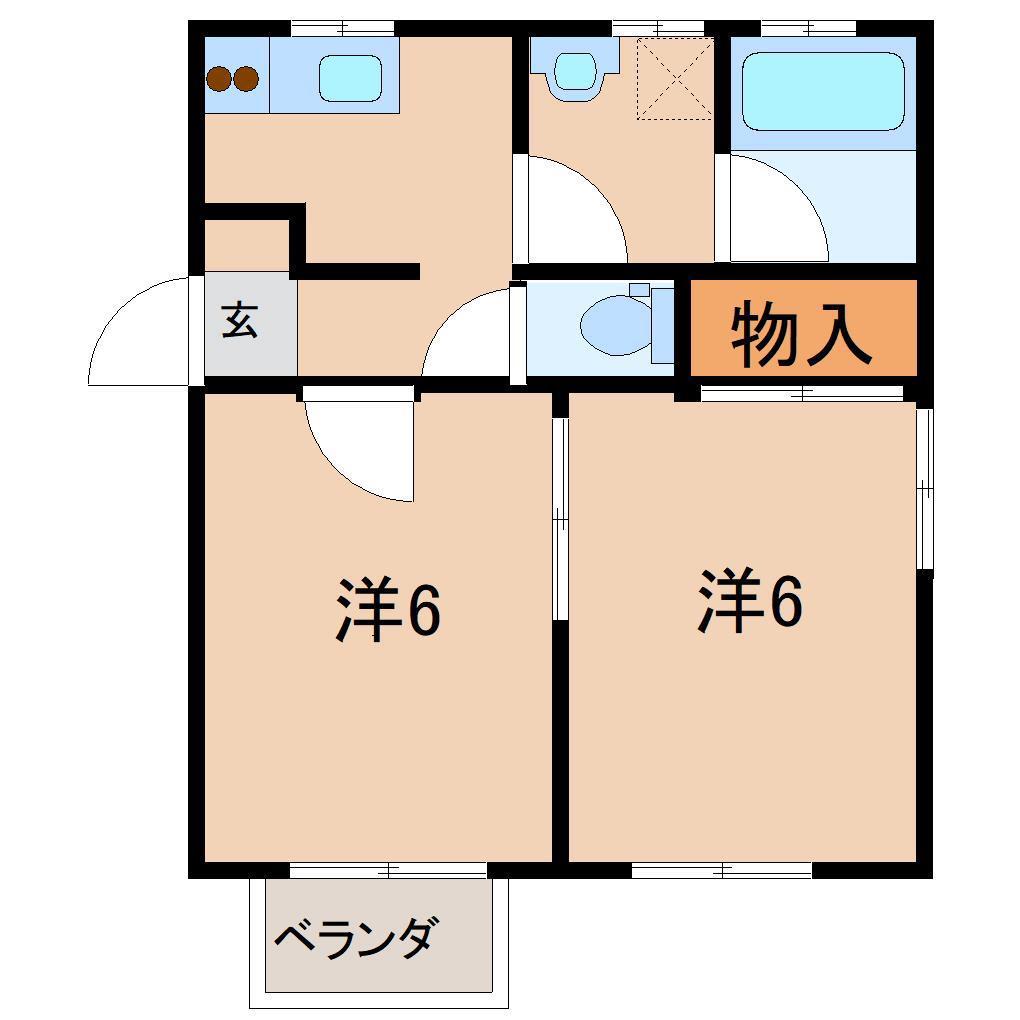 メゾンMAEDA B(2K/2階)の間取り写真