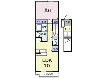 ロイヤルコート(1LDK/2階)の間取り写真
