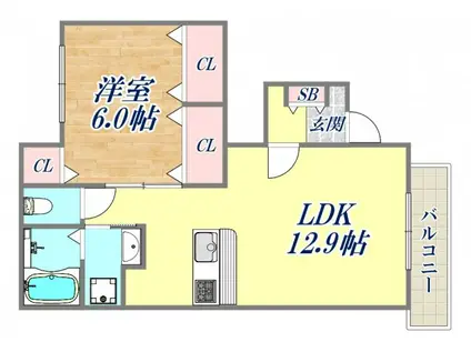 メゾン米澤(1LDK/1階)の間取り写真